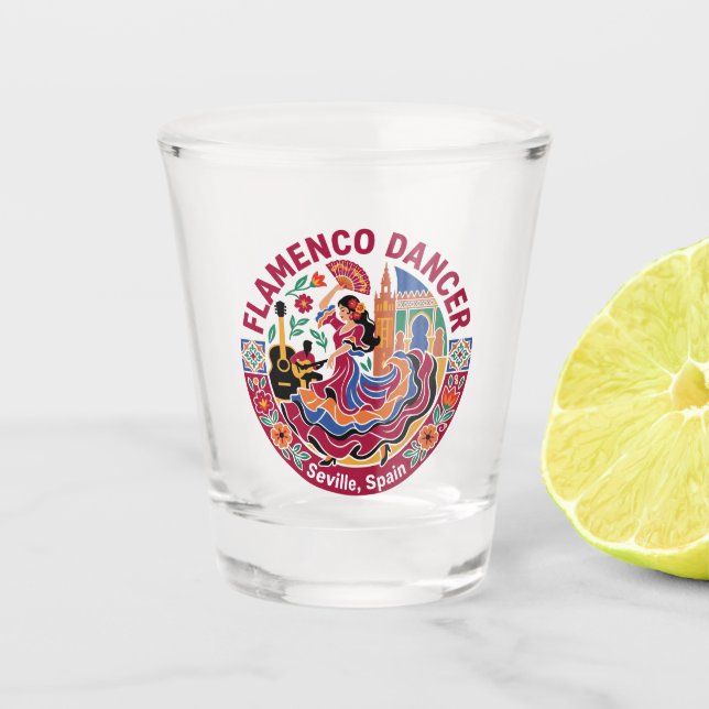 Copo De Shot Dançarino de Flamenco Espanha (Frente)