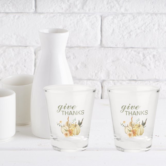 Copo De Shot Dar Abóbora de Aquarela aos Obrigados (Criador carregado)