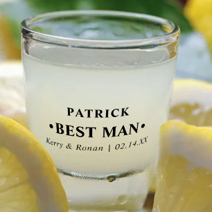 Copo De Shot Data de Casamento e Nomes Melhor Homem Personaliza