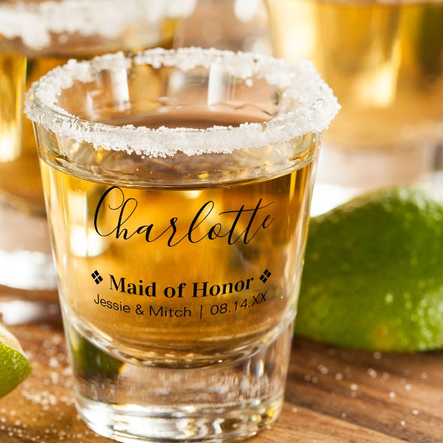 Copo De Shot Data e Nomes de Casamento de madrinha de casamento (Criador carregado)