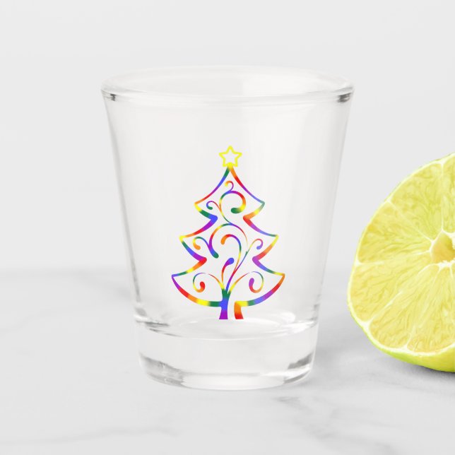 Copo de Shot de Árvore de Natal Orgulho LGBT+ (Frente)