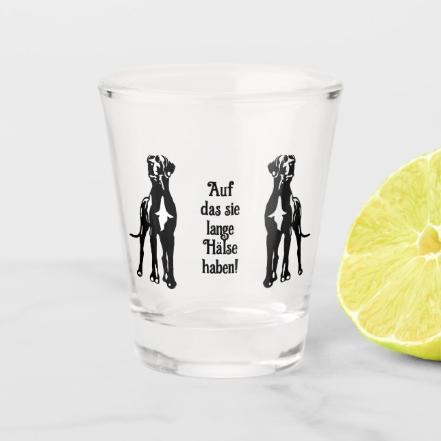 Copo de Shot de Casal de Great Dane (Frente)