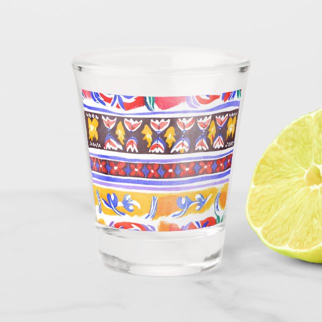 Copo De Shot decor romeno tradicional (Frente)