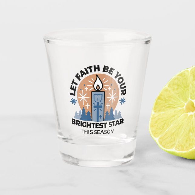Copo De Shot Deixe a fé brilhar: tema do inverno (Frente)