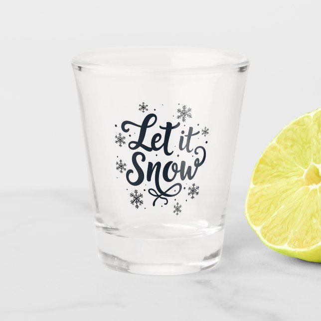 Copo De Shot Deixe-o nevar floco de neve no inverno Natal (Frente)