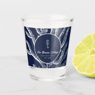 Copo De Shot Delícia Costeira: Personalizado Azul e Branco