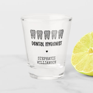 Copo De Shot Dentes de Impressão Leopardo Higienista Dental Pe