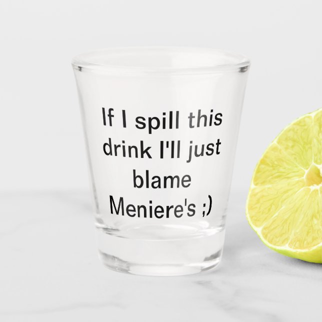 Copo De Shot Derramar Bebida Caneca Meniere's (Frente)