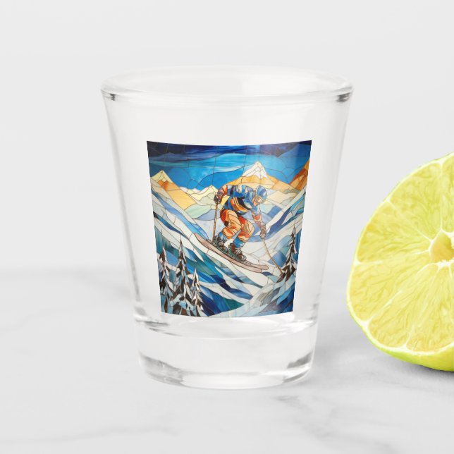 Copo De Shot Descida Skier Shot Glass (Frente)
