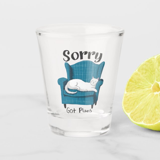 Copo De Shot Desculpe, tenho planos Presente engraçado para ama (Frente)