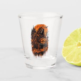 Copo De Shot Desenho Assombrado de Abóbora da Morte do Hallowee