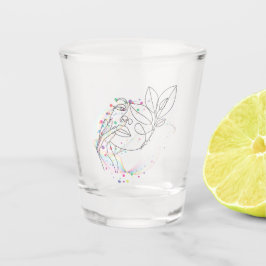 Copo De Shot Desenho de linha rosto vidro design simples artíst