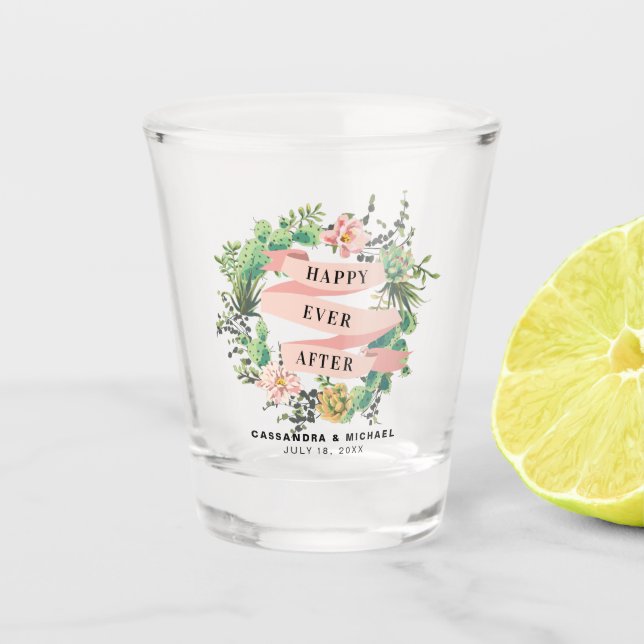 Copo De Shot Desert Blooms Wreath Wedding (Frente)