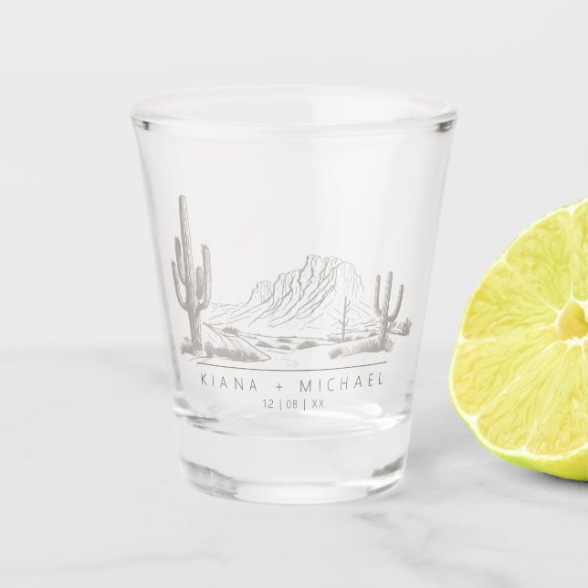 Copo De Shot Desert Vibes Wedding Landscape Warm ID1019 (Frente)