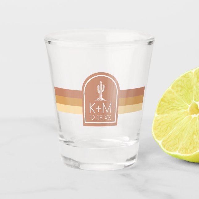 Copo De Shot Desert Vibes Wedding Stripe Terra Cotta ID1019 (Frente)