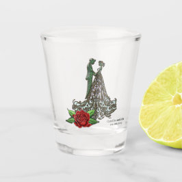 Copo De Shot Design de colheita elegante e romântica.