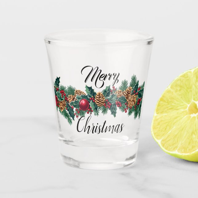 Copo De Shot Design de decoração de Natal elegante (Frente)