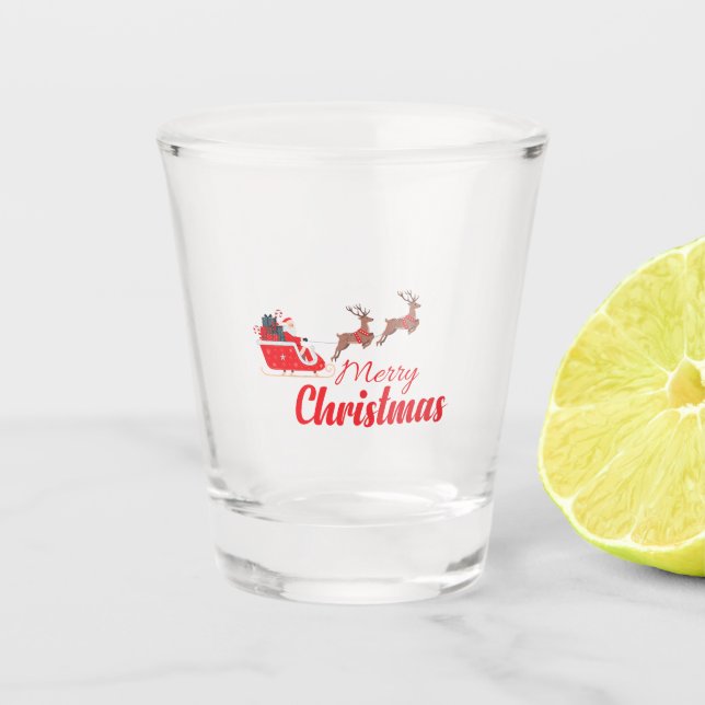 Copo De Shot Design de Natal e renas (Frente)