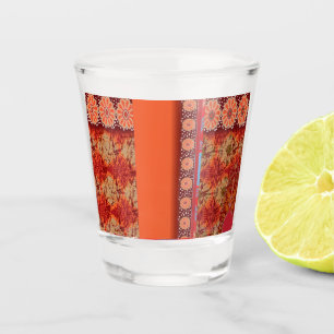 Copo De Shot design de padrão vermelho e dourado