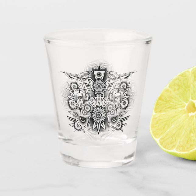 Copo De Shot Design de Tribo Artístico (Frente)