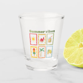 Copo De Shot Design de Vibes de Verão Retrô