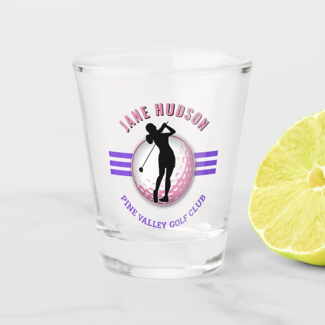 Copo De Shot Design Golfer das Mulheres Elegantes (Frente)