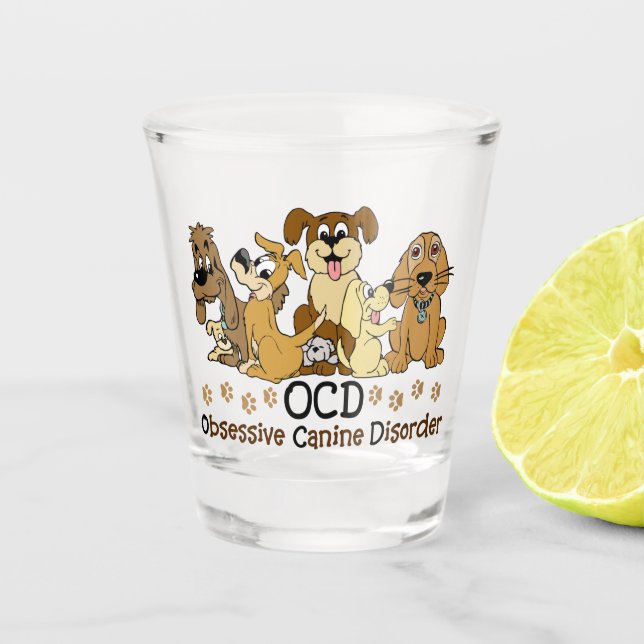 Copo De Shot Desordem canina obsessiva de OCD (Frente)