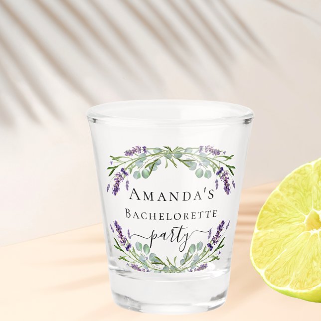 Copo De Shot Despedida de solteira lavanda eucalipto verdejante (Criador carregado)