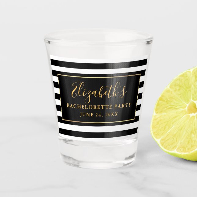 Copo De Shot Despedida de Solteira Listras Pretas e Brancas Dou (Frente)