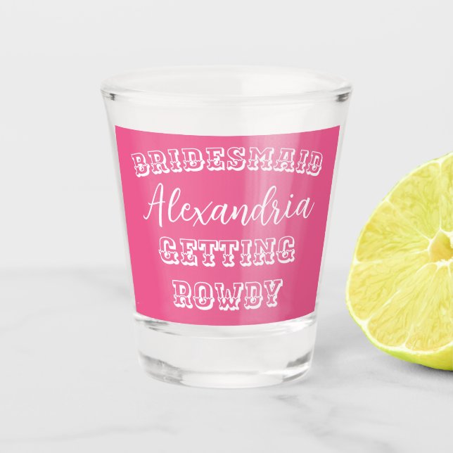 Copo De Shot Despedida de Solteira Personalizada Rosa de Damas  (Frente)