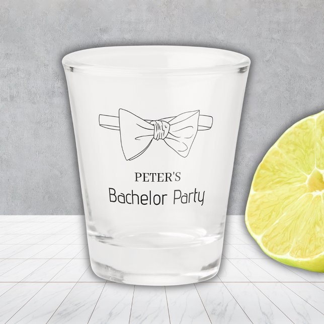 Copo De Shot Despedida de Solteiro com Gravata Borboleta Person (Custom Bow Tie Bachelor Party Shot Glass)
