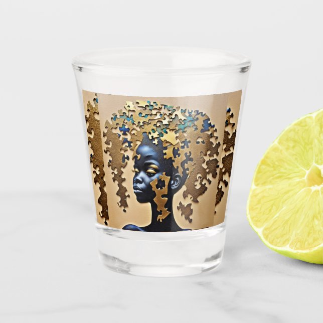 Copo De Shot Despertar da Mente Dourada – Arte da Deusa da Alma (Frente)