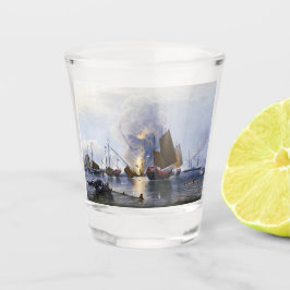 Copo De Shot Destruindo Junks de Guerra Chineses 1843