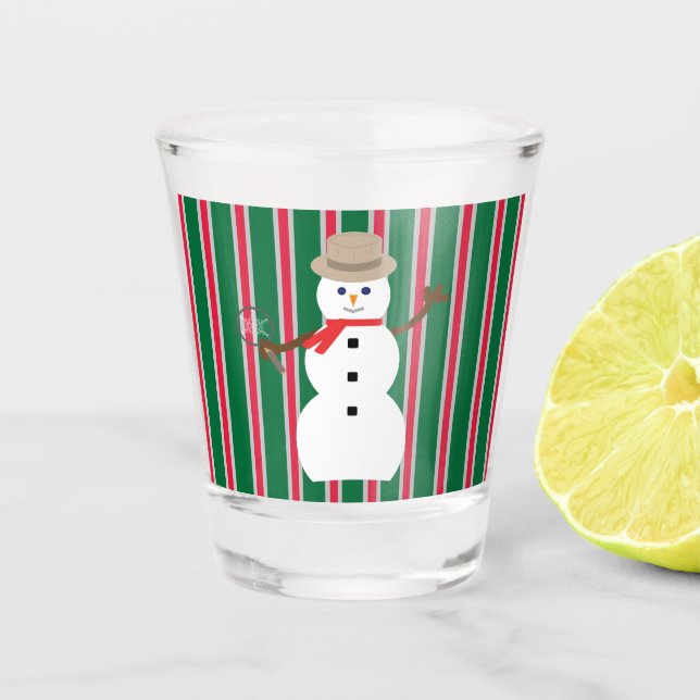 Copo De Shot Detetive Snowman de Natal divertido e Rico (Frente)