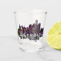 Detroit, Michigan em grafite Shot Glass