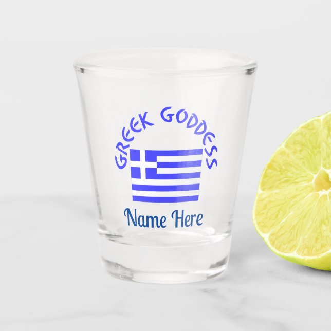 Copo De Shot Deusa Grega e Bandeira da Grécia Personalizada  (Frente)