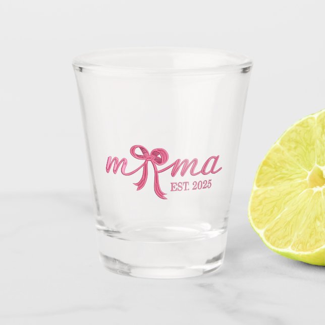 Copo De Shot Dia da Mãe do Arco Rosa Quente Est 2025 (Frente)