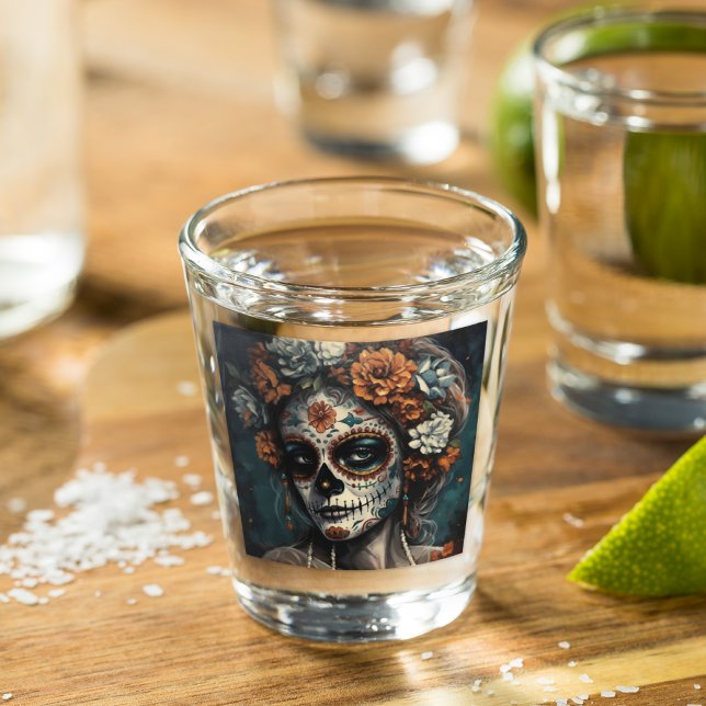 Copo De Shot Dia de los muertos pintado (Criador carregado)