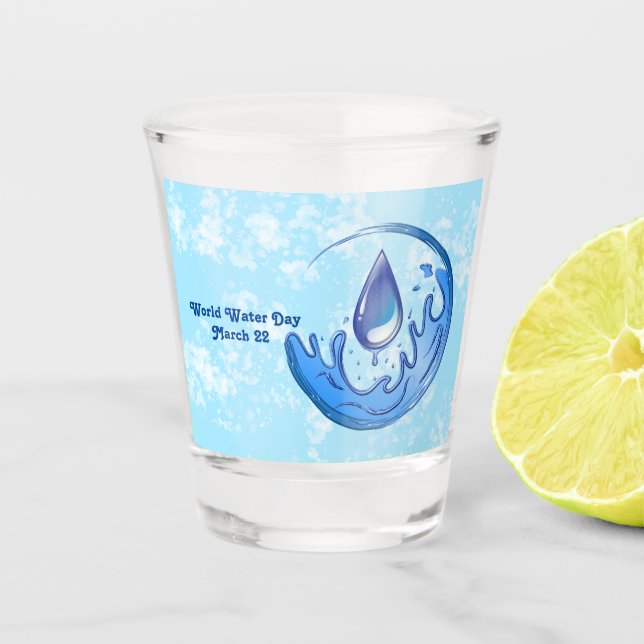 Copo De Shot Dia Mundial da Água Salve a Terra (Frente)