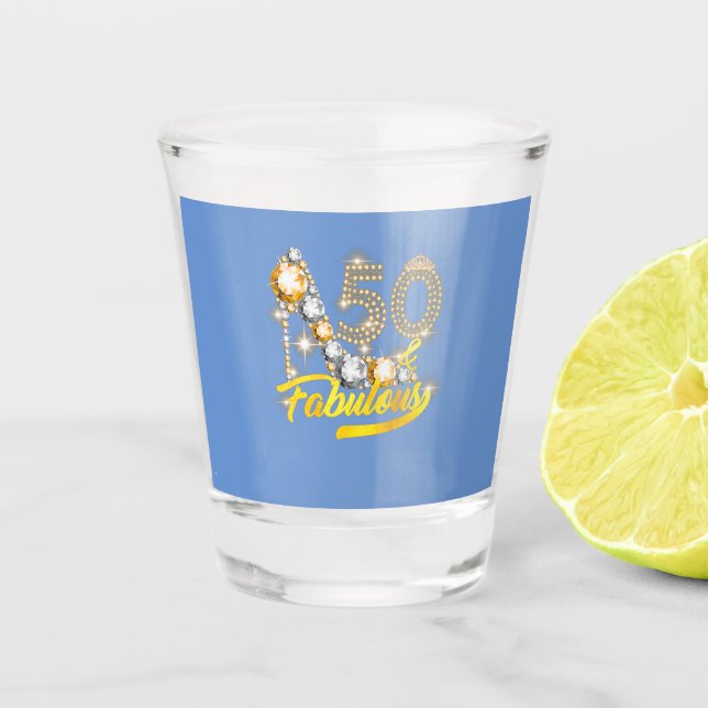 Copo De Shot Diamante de 50 Fabulosos 50 Anos de 50 Anos (Frente)