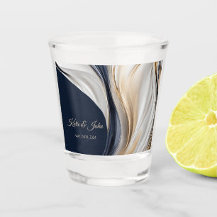 Copo De Shot Dinheiro de Casamento/Dança Azul Branco Dourado-