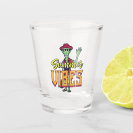 Copo De Shot Diversão Alienígena Vibrações de Verão Tropicais