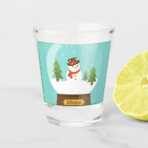 DIVERTIDO! Snowman Shot Glass - Personalizado - Ad