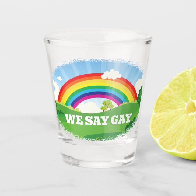 Copo De Shot Dizemos Gay Rainbow Pride (Frente)