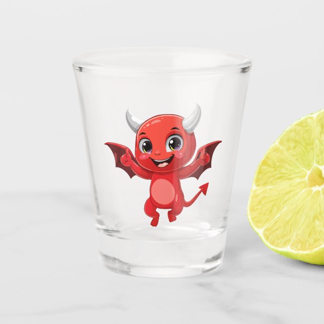 Copo De Shot Doce diabo voador de desenho animado (Frente)