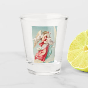 Copo De Shot Dois anjos vestem uma criança pequena