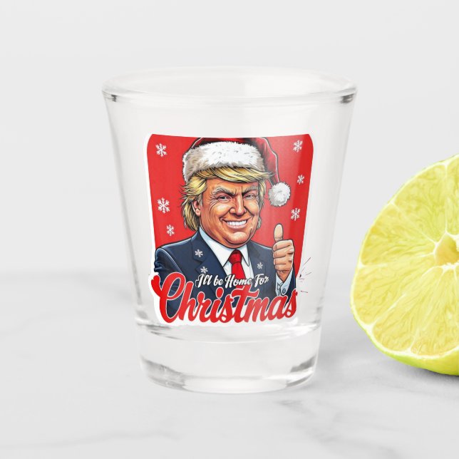 Copo De Shot Donald Trump Natal Papai Noel Art (Frente)