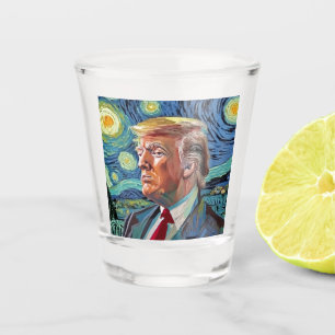 Copo De Shot Donald Trump Starry Night Van Gogh Art Style 2024