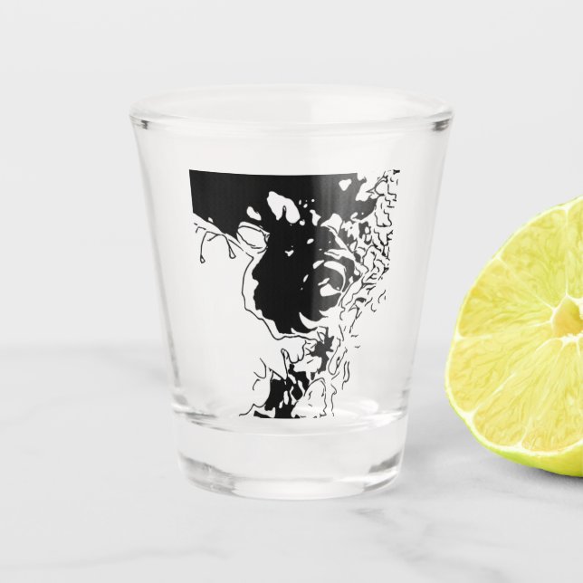 Copo De Shot Doodle de Flor (Frente)