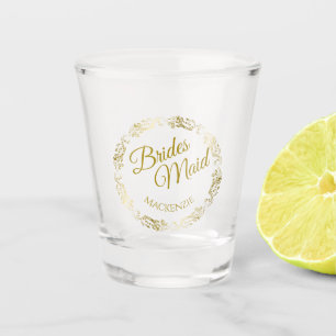 Copo De Shot Dourado Filigree Elegante Bridesmaid Wedding Favor